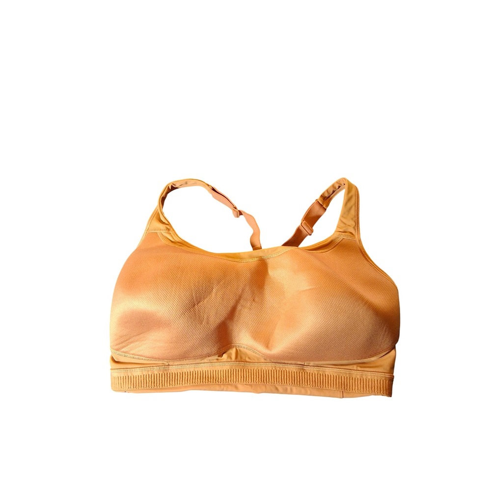 Lululemon Run Times Bra High Support Peach Orange 36DDD LW2AY9S